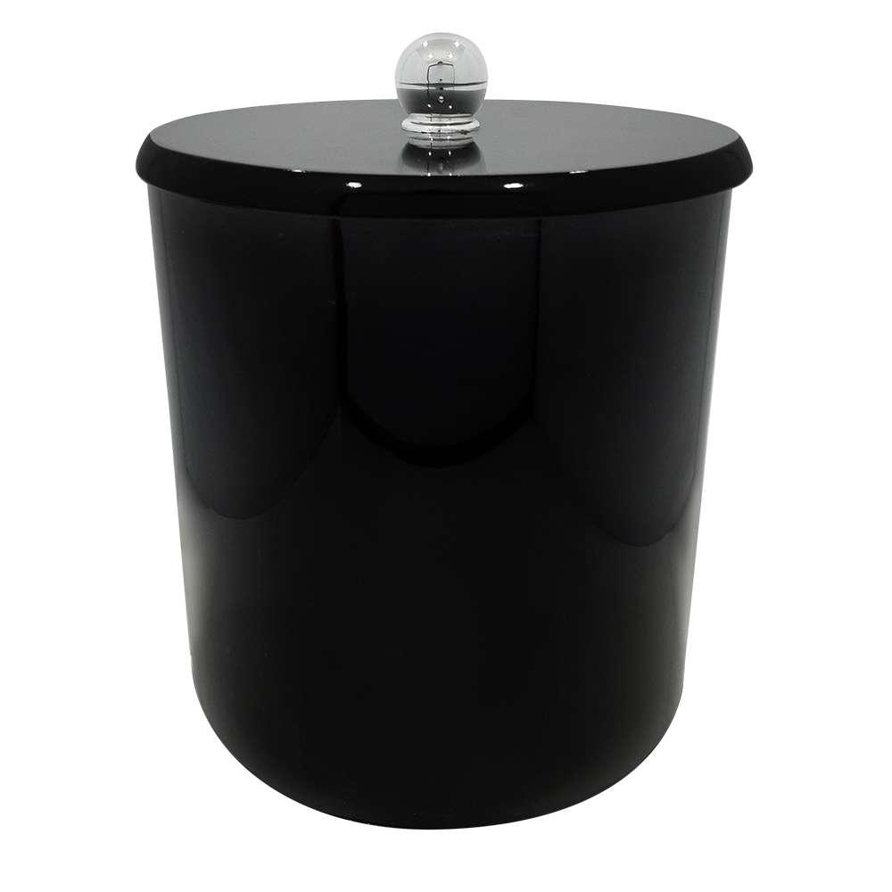 Lixeira para Banheiro Preta com Tampa Laqueada 6,2l 20x20cm Lixeira para Banheiro Preta com Tampa Laqueada 6,2l 20x20cm