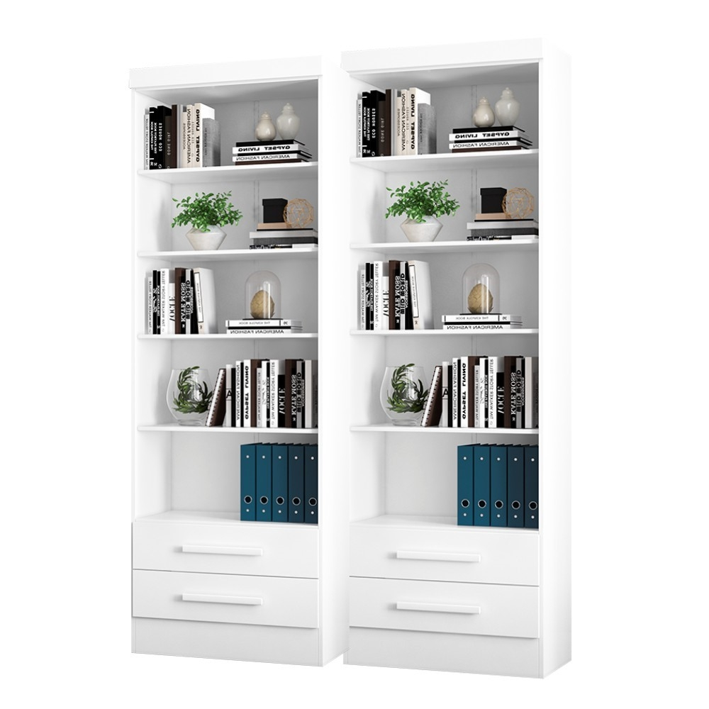 Kit 02 Livreiros Lakewood Branco Kit 02 Livreiros Lakewood Branco