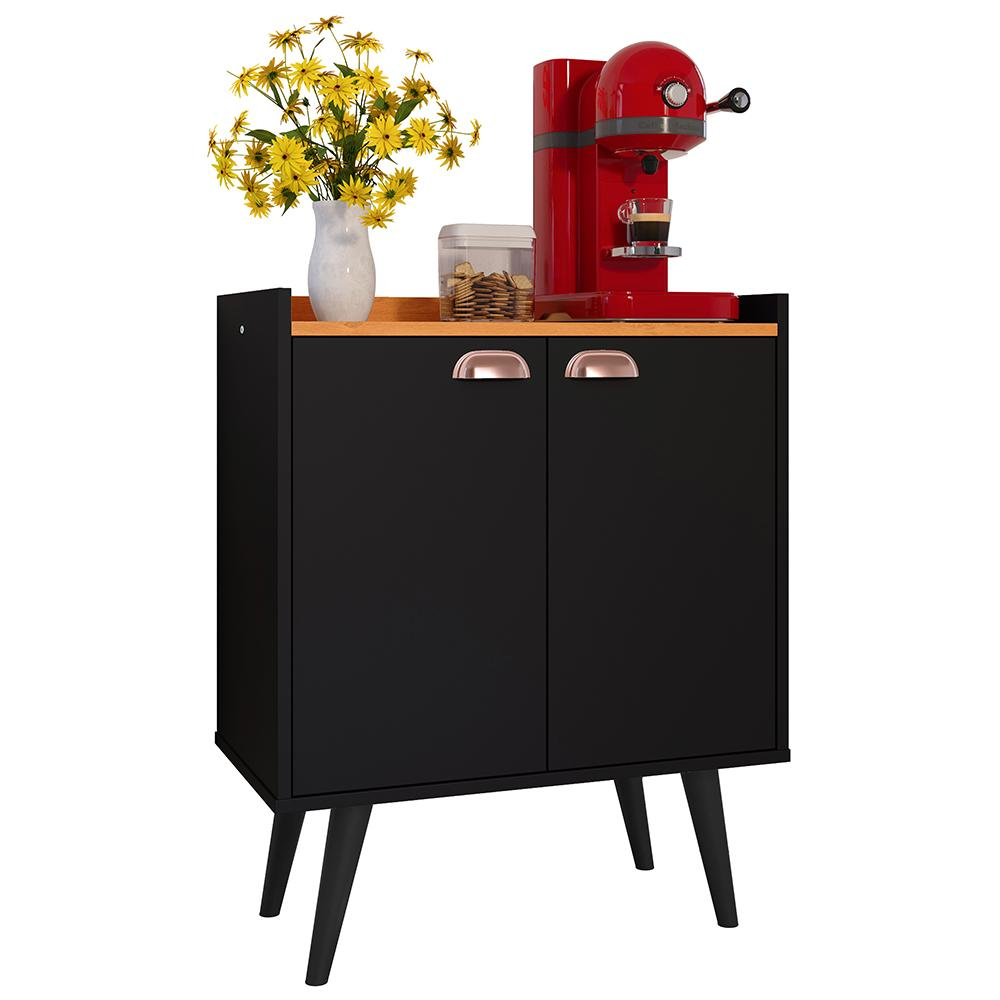 Buffet Linea 2 Portas Cantinho Café Chá Decoração Cozinha Sala Estar Jantar Puxador Concha Prateleiras Preto/Cinamomo RPM Móveis Buffet Linea 2 Portas Cantinho Café Chá Decoração Cozinha Sala Estar Jantar Puxador Concha Prateleiras Preto/Cinamomo RPM Móveis
