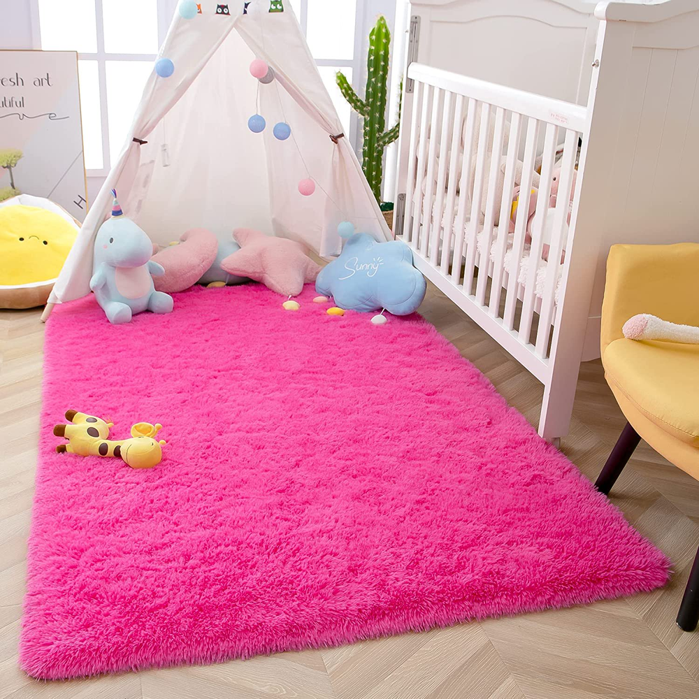 Tapete Pelo Alto Felpudo Macio Anti Derrapante Anti Alérgico Rosa - 100 x 120 cm Tapete para Sala e Quarto Tapete Pelo Alto Felpudo Macio Anti Derrapante Anti Alérgico Rosa - 100 x 120 cm Tapete para Sala e Quarto