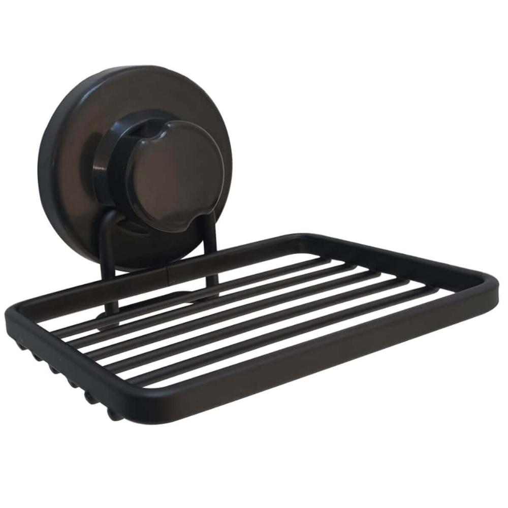 Suporte Porta Sabonete Saboneteira de Parede Preta Com Ventosa Faciliti para Banheiro Schmitt Suporte Porta Sabonete Saboneteira de Parede Preta Com Ventosa Faciliti para Banheiro Schmitt