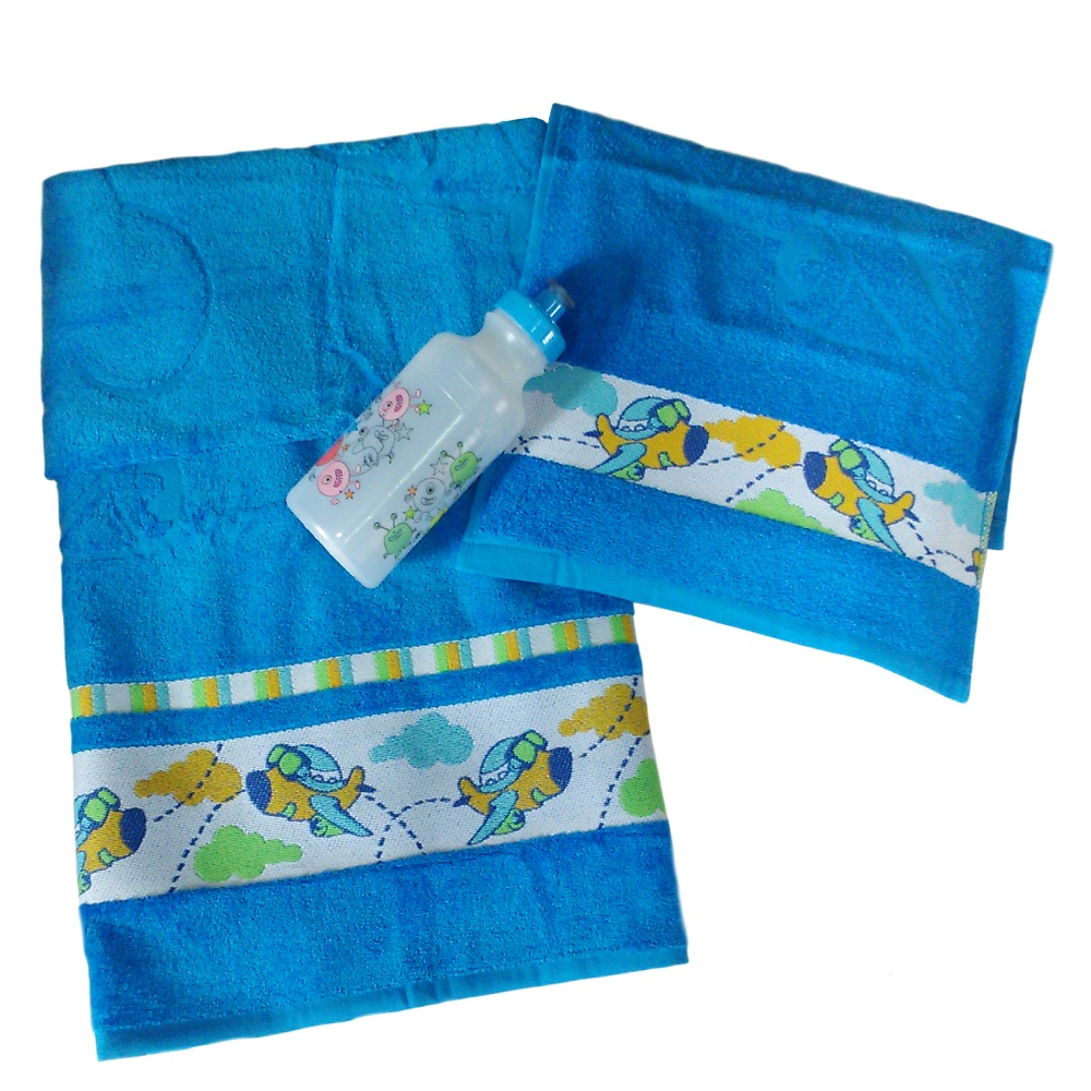 Jogo de Banho Infantil 2 Peças Jumbo Azul Turquesa Jogo de Banho Infantil 2 Peças Jumbo Azul Turquesa