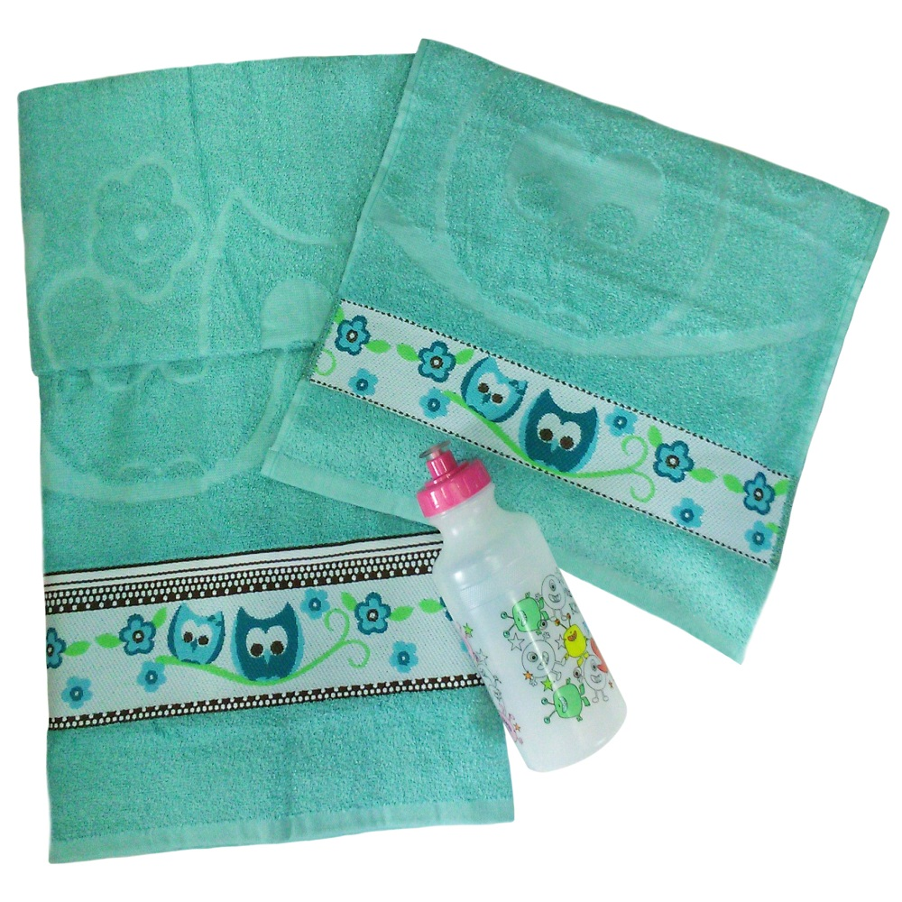 Jogo de Banho Infantil 2 Peças Corujinha Verde Jogo de Banho Infantil 2 Peças Corujinha Verde