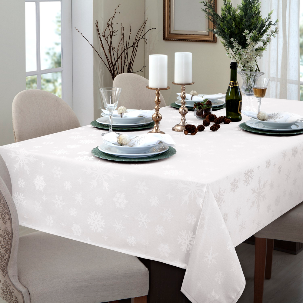 Toalha de Mesa Retangular 8 Lugares Facilita Snow Branca Toalha de Mesa Retangular 8 Lugares Facilita Snow Branca