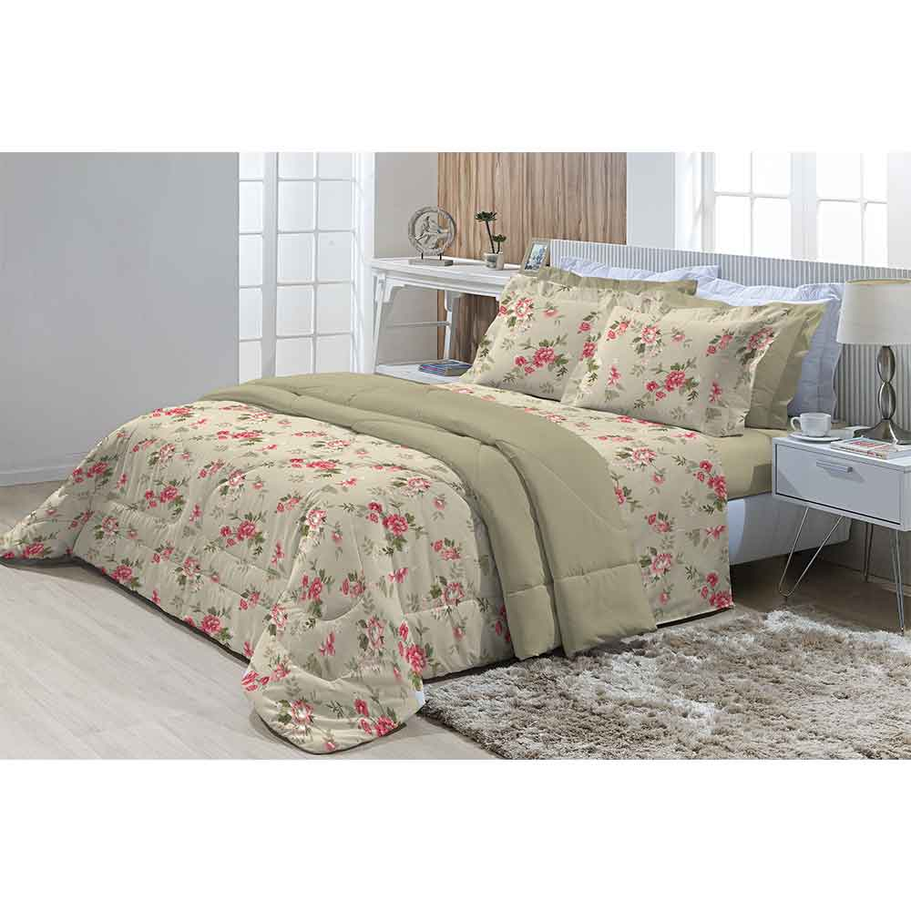 Jogo de Cama Queen 180 fios Innovare Kensington 4 peças Textil Lar Jogo de Cama Queen 180 fios Innovare Kensington 4 peças Textil Lar