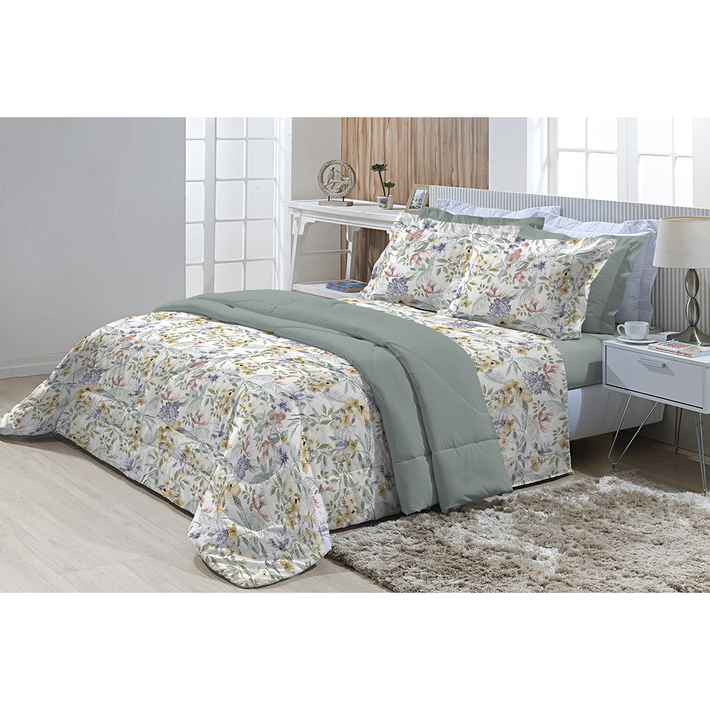 Jogo de Cama Casal 200 fios Top Confort Hayes 4 peças Textil Lar Jogo de Cama Casal 200 fios Top Confort Hayes 4 peças Textil Lar