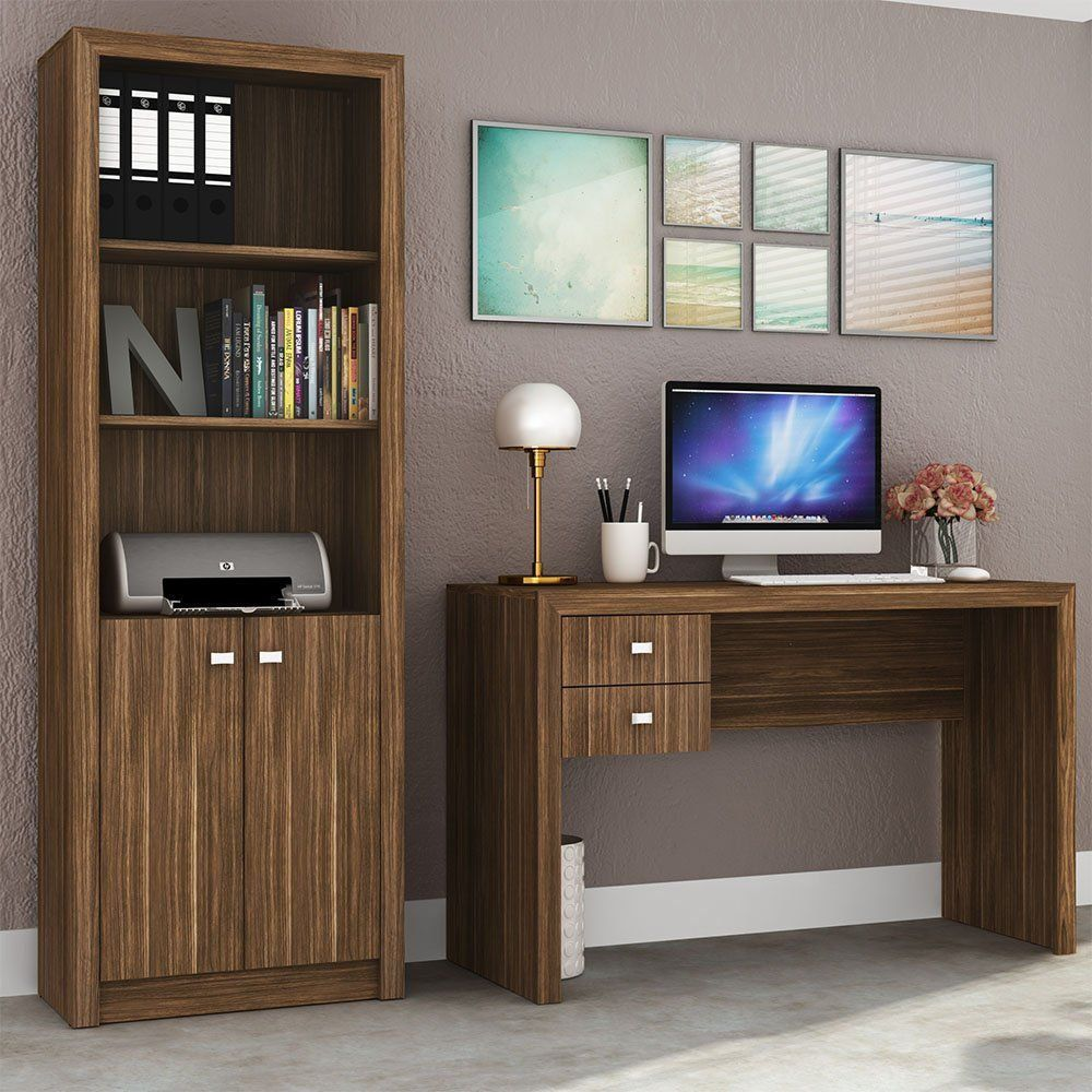 Ambiente para Home Office 02 Peças Nogal - Tecno Mobili Ambiente para Home Office 02 Peças Nogal - Tecno Mobili