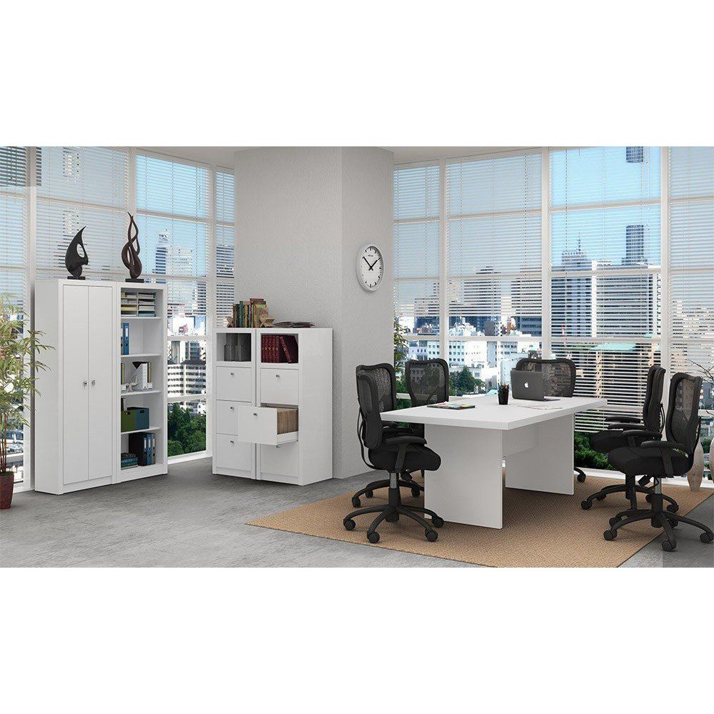 Conjunto Completo para Escritório 05 Peças Branco - Tecno Mobili Conjunto Completo para Escritório 05 Peças Branco - Tecno Mobili