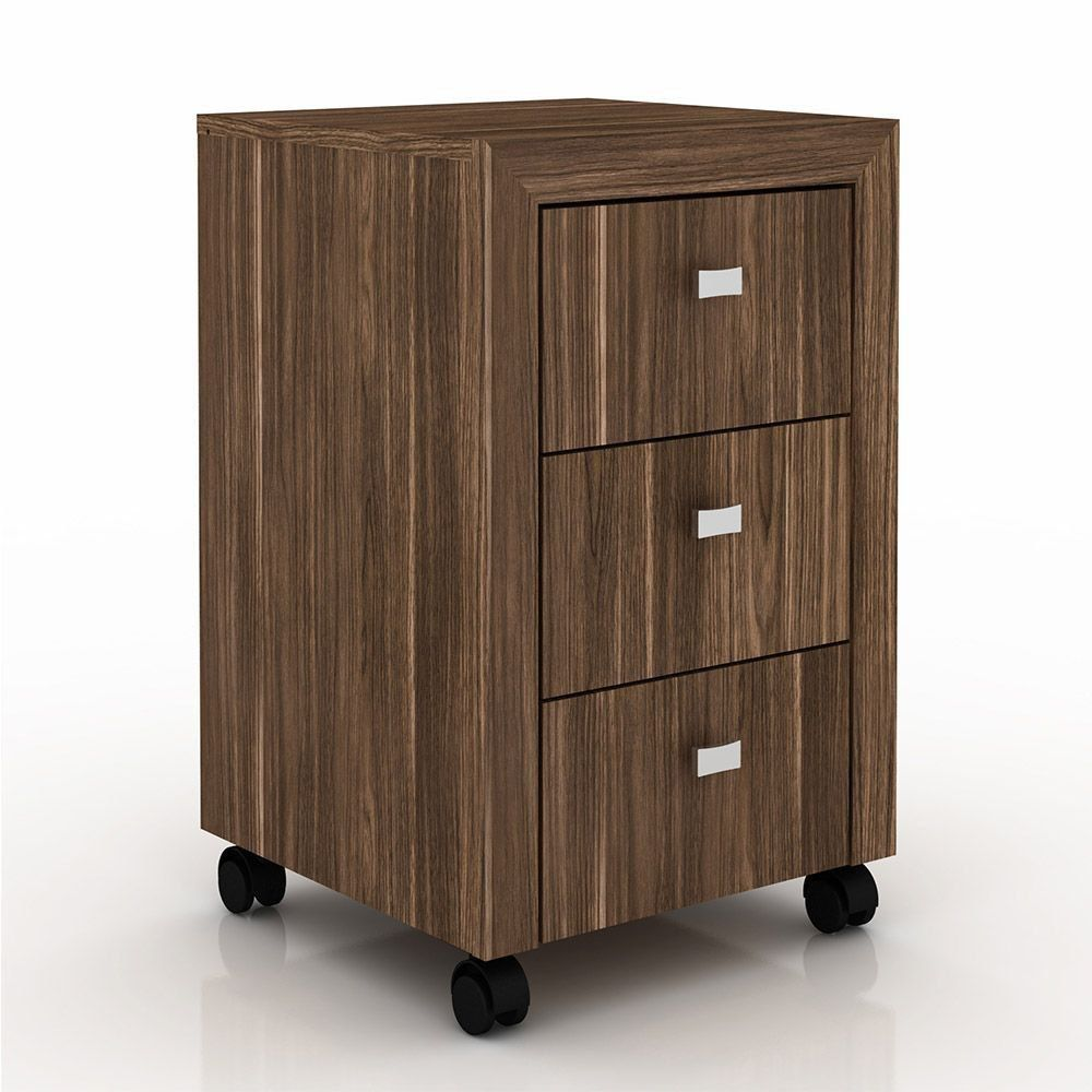 Gaveteiro para Escritório Home Office ME4108 MDP Nogal - Gran Belo Gaveteiro para Escritório Home Office ME4108 MDP Nogal - Gran Belo
