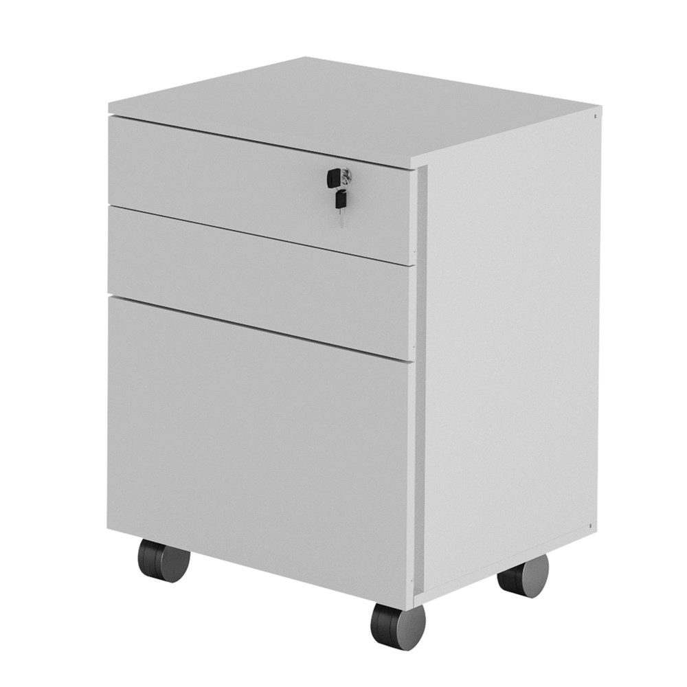 Gaveteiro 3 Gavetas Com Rodízios ME4148 Branco - Tecno Mobili Gaveteiro 3 Gavetas Com Rodízios ME4148 Branco - Tecno Mobili