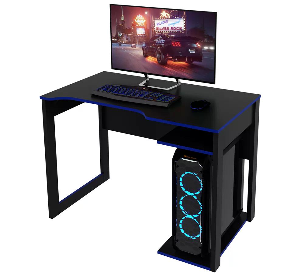 Mesa Para Computador Gamer ME4161 Preto Azul Tecno Mobili Mesa Para Computador Gamer ME4161 Preto Azul Tecno Mobili