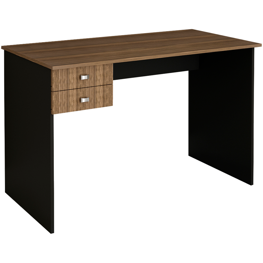 Escrivaninha Mesa Escritorio 2 gavetas ME4165 Nogal Preto Tecno Mobili