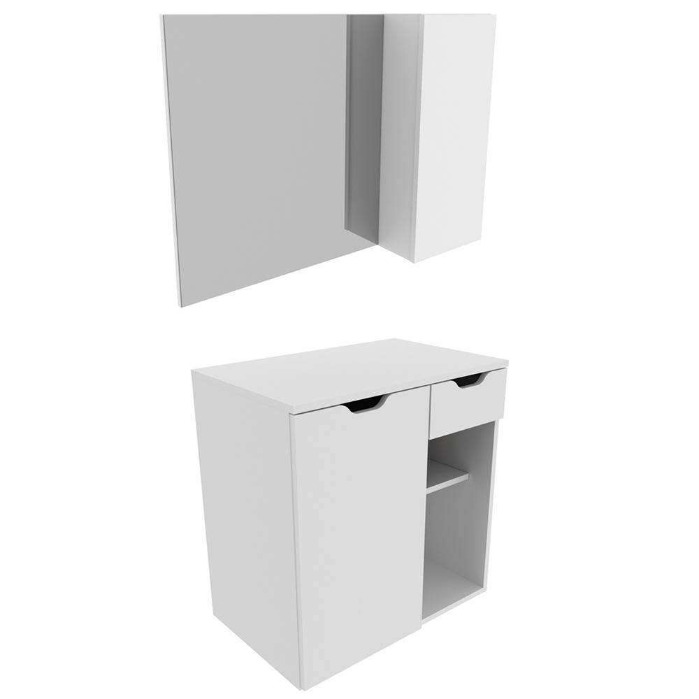 Conjunto Para Banheiro Gabinete E Espelheira BN3605x02 Branco Tecno Mobili Conjunto Para Banheiro Gabinete E Espelheira BN3605x02 Branco Tecno Mobili
