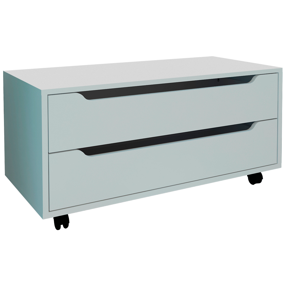 Balcao Gabinete Com 2 Gavetas e 4 Rodizios BN3643 Branco Tecno Mobili Balcao Gabinete Com 2 Gavetas e 4 Rodizios BN3643 Branco Tecno Mobili