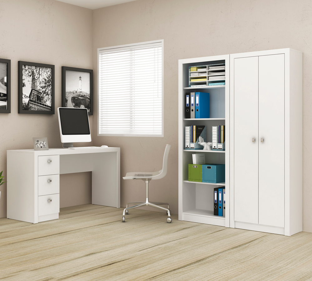 Conjunto Escritório Completo 3 Peças CJ5 Branco Tecno Mobili Conjunto Escritório Completo 3 Peças CJ5 Branco Tecno Mobili