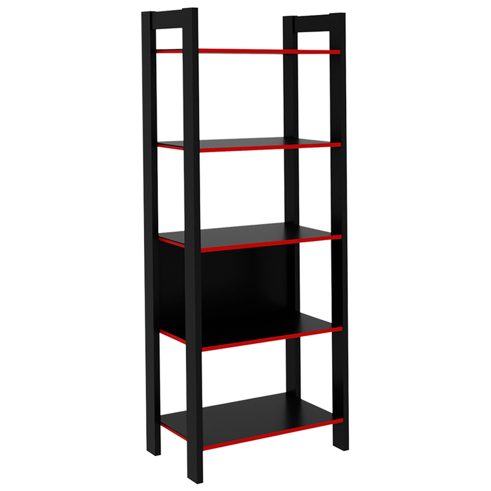 Estante Multiuso 5 Prateleiras ME4166 Preto Vermelho Tecno Mobili Estante Multiuso 5 Prateleiras ME4166 Preto Vermelho Tecno Mobili