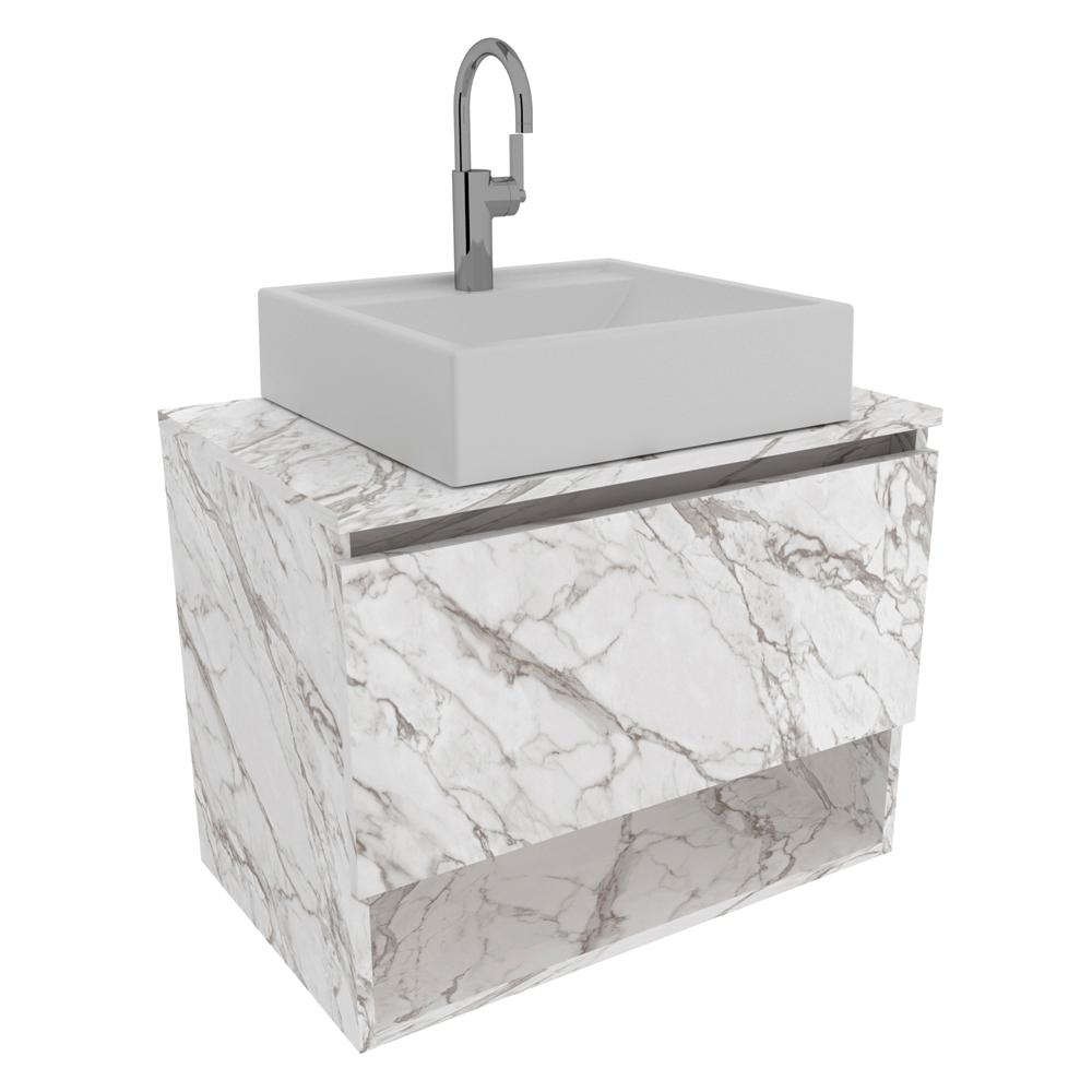 Gabinete Suspenso Para Cuba De Banheiro BN3606 Marmore Branco Tecno Mobili Gabinete Suspenso Para Cuba De Banheiro BN3606 Marmore Branco Tecno Mobili