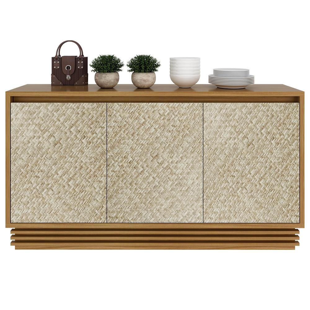 Balcao Buffet 03 Portas 160cm BB2611 Natural Palha Tecno Mobili Balcao Buffet 03 Portas 160cm BB2611 Natural Palha Tecno Mobili