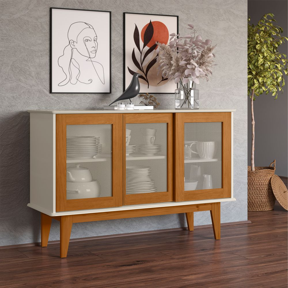 Buffet Valencia com 3 Portas Off White Nature