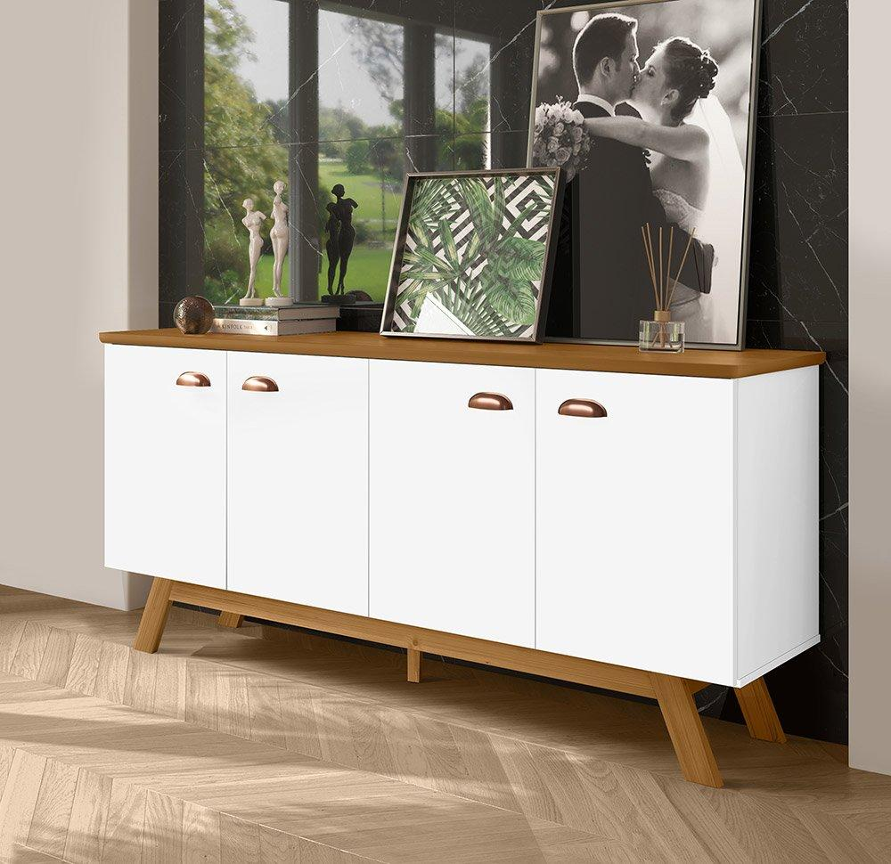 Buffet Moderno Atlanta Branco E Nature Tebarrot
