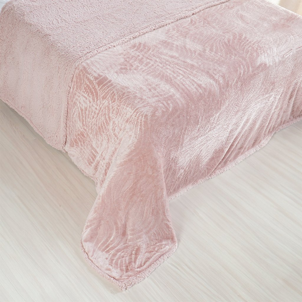 Manta Sherpa Realce Casal Dupla Face 180x220cm Wild Rosê Manta Sherpa Realce Casal Dupla Face 180x220cm Wild Rosê