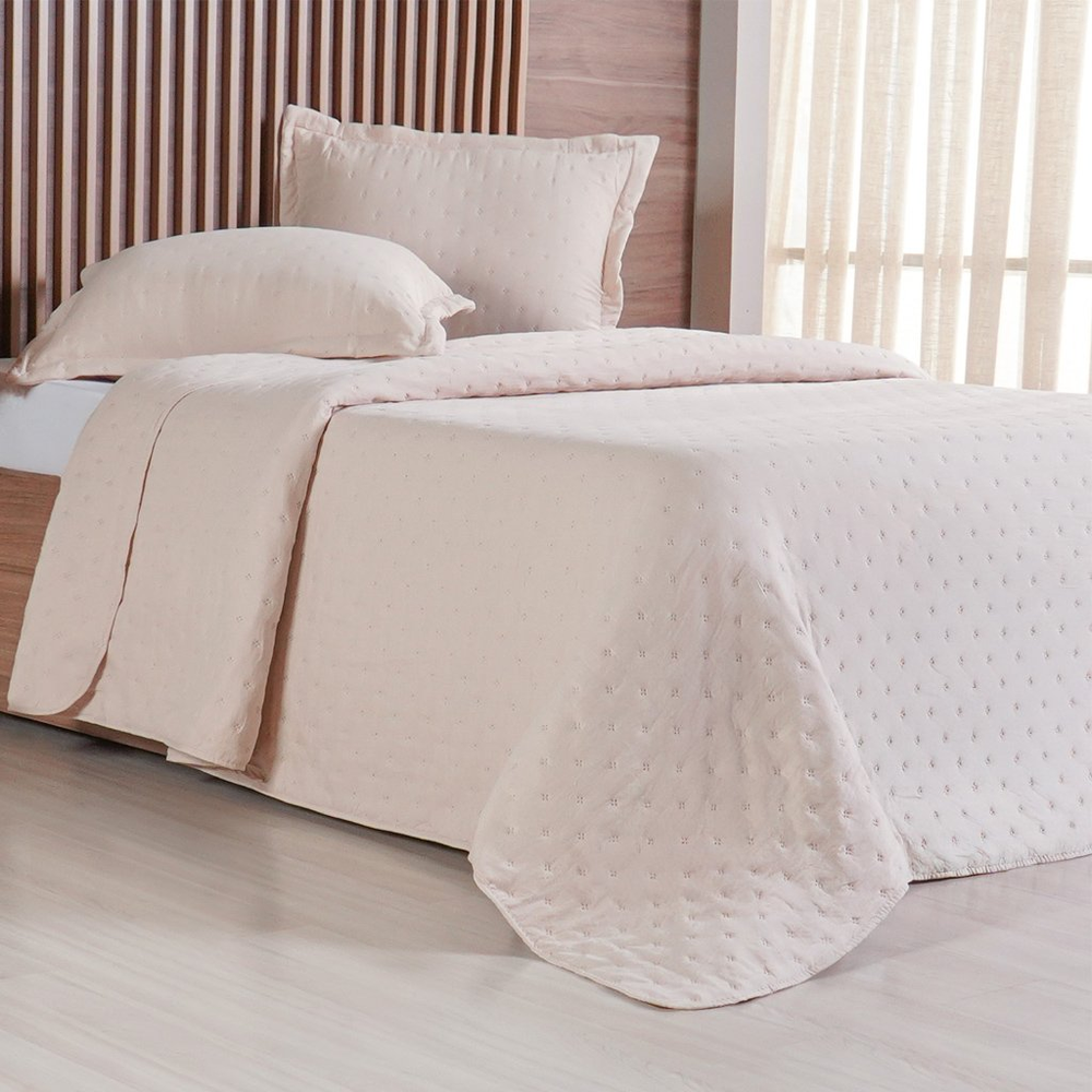 Kit Colcha Casal Miraggio New Soft 220x240cm Pêssego Claro Kit Colcha Casal Miraggio New Soft 220x240cm Pêssego Claro