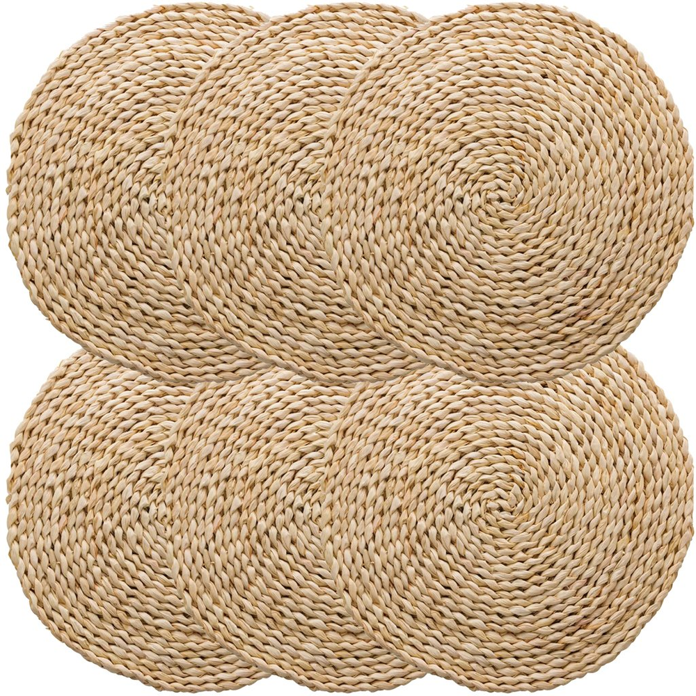 Jogo 6 Americano Fibra Natural Estilo Rústico 38cm Jogo 6 Americano Fibra Natural Estilo Rústico 38cm
