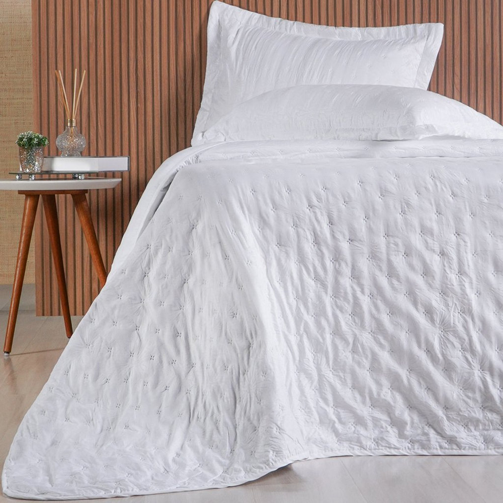 Kit Colcha Queen Sensatti 3D Embossed 240x260cm Branco Kit Colcha Queen Sensatti 3D Embossed 240x260cm Branco