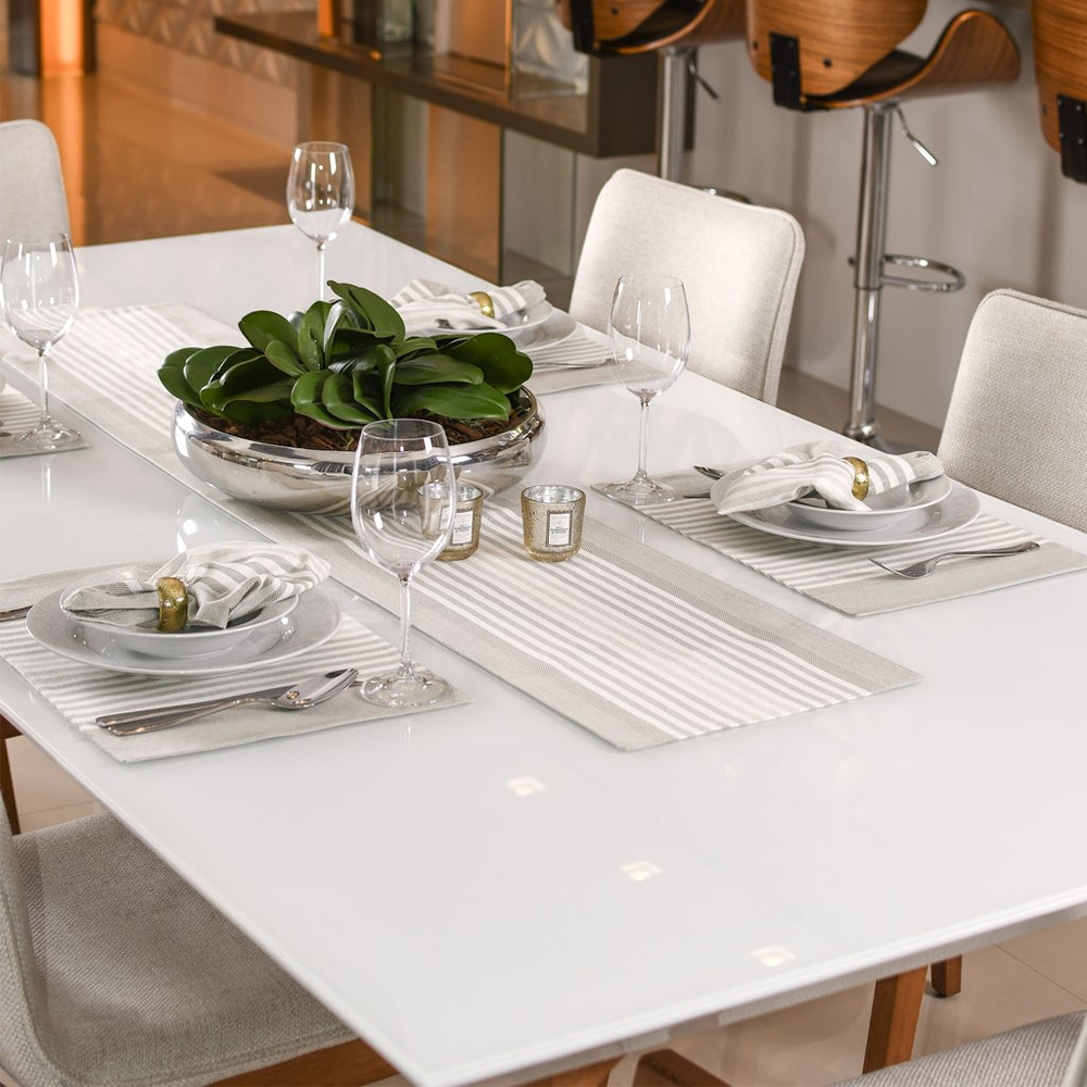 Trilho de Mesa 150x30 Fio Tinto Tessi Stripes Fendi Trilho de Mesa 150x30 Fio Tinto Tessi Stripes Fendi