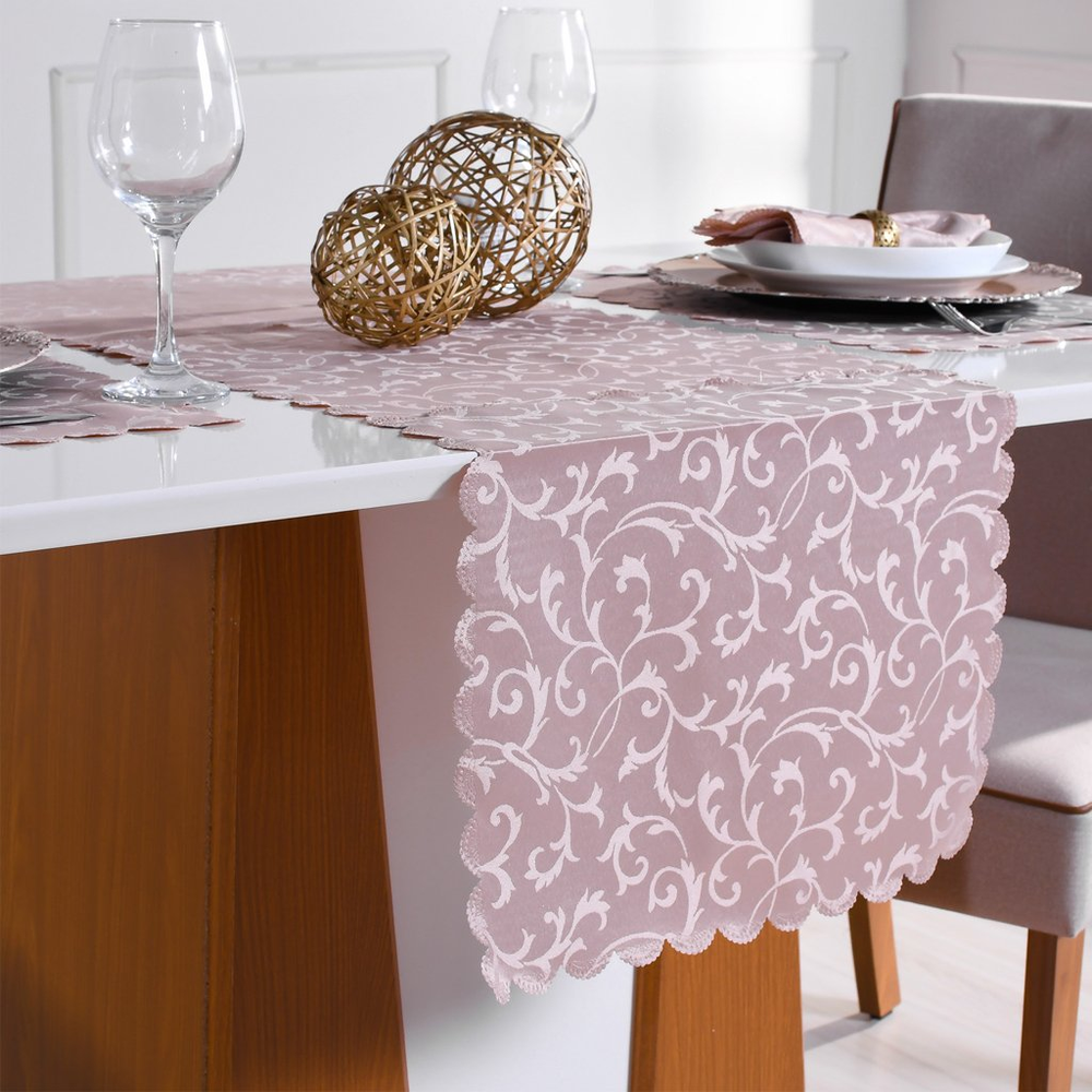 Trilho de Mesa Jacquard Impermeável 40x140 Areia Trilho de Mesa Jacquard Impermeável 40x140 Areia