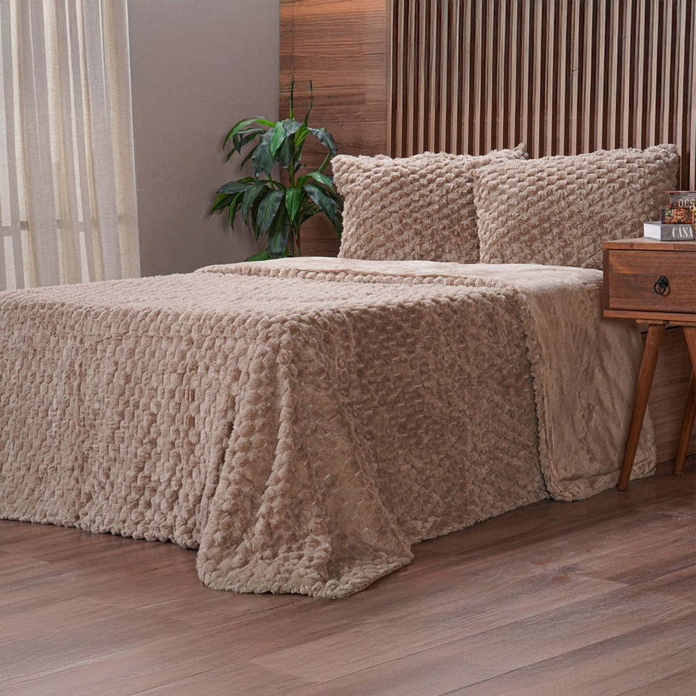Kit Colcha King Luxor Jacquard 100% Poliéster 250x270cm Linho Kit Colcha King Luxor Jacquard 100% Poliéster 250x270cm Linho