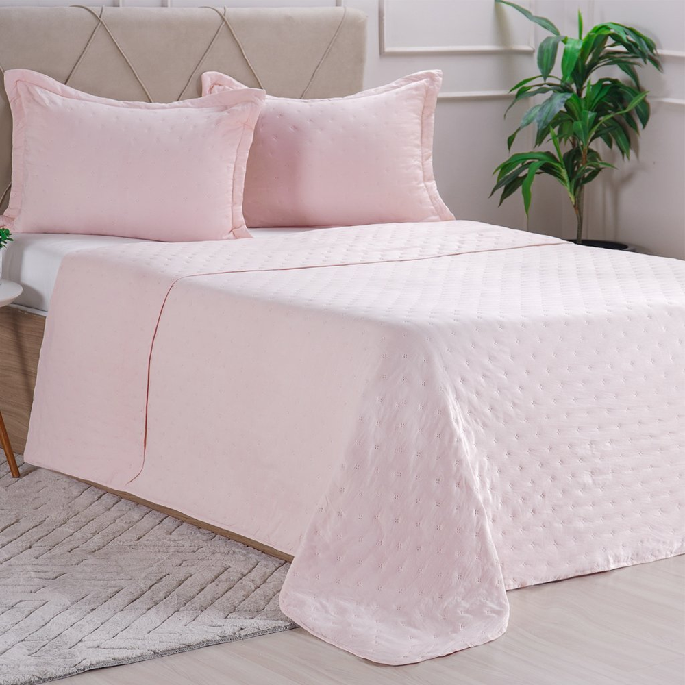 Kit Cobre Leito King Miraggio Ultra Soft com Porta Travesseiro New Rose Kit Cobre Leito King Miraggio Ultra Soft com Porta Travesseiro New Rose
