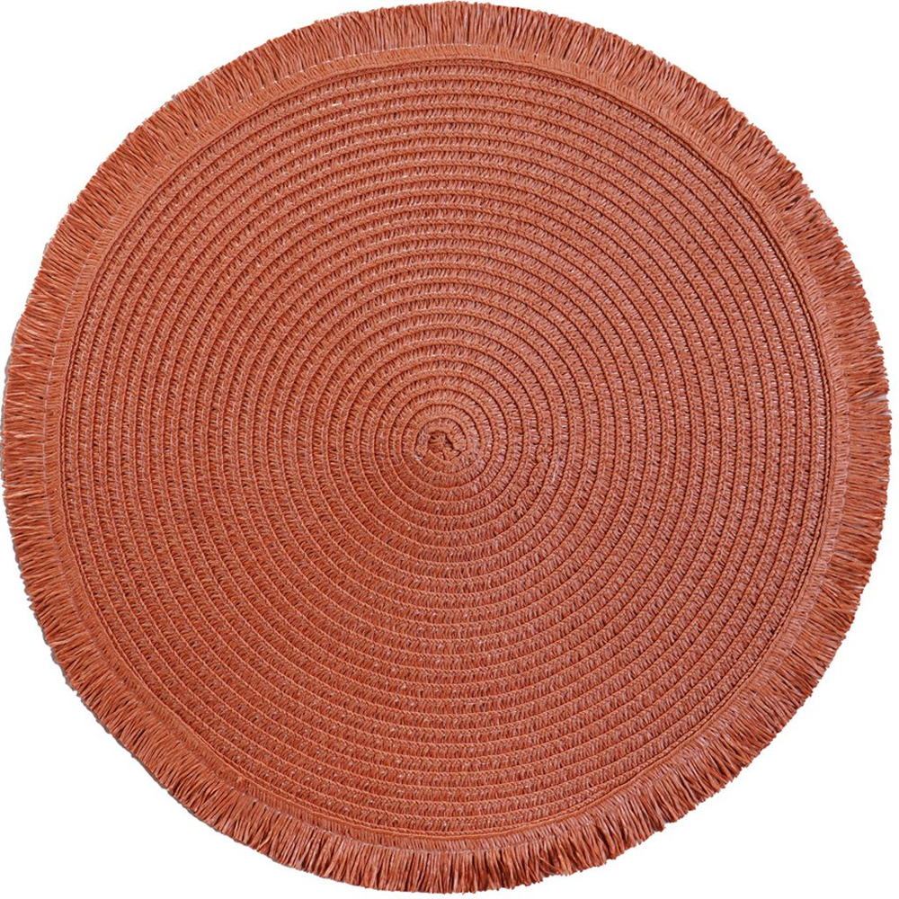 Lugar Americano Redondo Franja 38cm Terracota Lugar Americano Redondo Franja 38cm Terracota