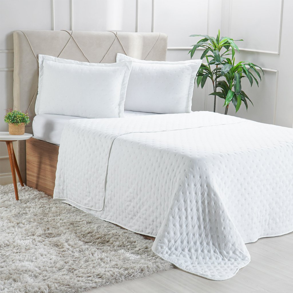 Kit Colcha King Miraggio New Soft 260x280cm Branco Kit Colcha King Miraggio New Soft 260x280cm Branco