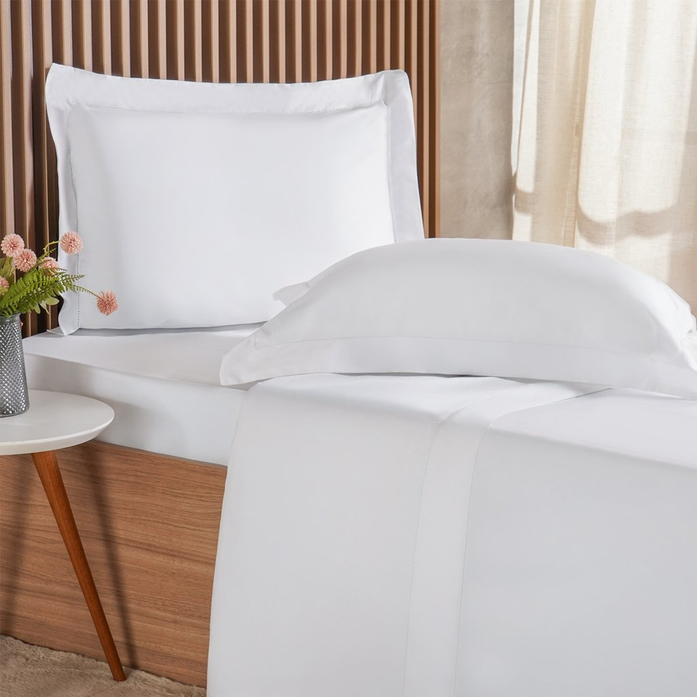 Jogo de Cama Queen 4 Pçs Ricamo 300 Fios 100% Algodão 160x200x40cm Branco Jogo de Cama Queen 4 Pçs Ricamo 300 Fios 100% Algodão 160x200x40cm Branco