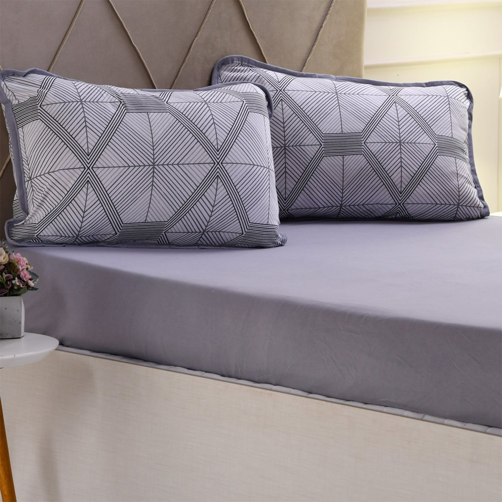 Jogo de Cama Queen 3 Pçs Malha Premium 145g/m² 100% Algodão 158x198x35cm Illusion Jogo de Cama Queen 3 Pçs Malha Premium 145g/m² 100% Algodão 158x198x35cm Illusion