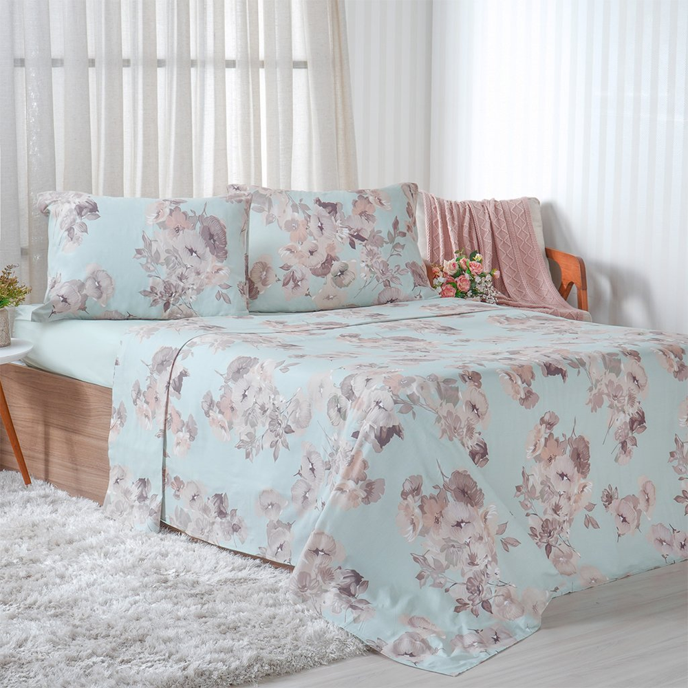 Jogo de Cama Solteiro 3 Pçs 150 Fios Super Macio 100% Algodão Garten Jogo de Cama Solteiro 3 Pçs 150 Fios Super Macio 100% Algodão Garten