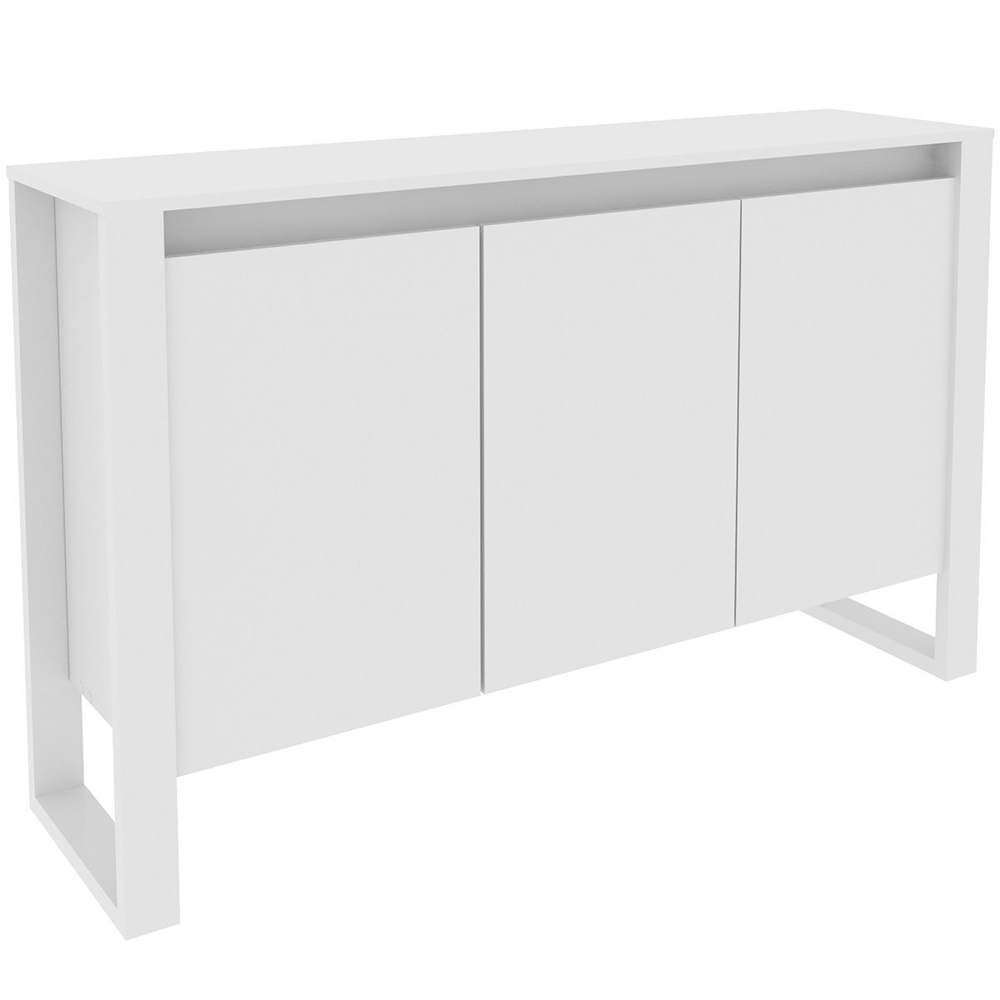 Balcão Armário para Escritório 3 Portas em MDP Branco Balcão Armário para Escritório 3 Portas em MDP Branco