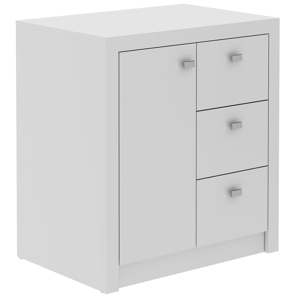 Balcão Armário para Escritório com 1 porta e 3 Gavetas Branco Balcão Armário para Escritório com 1 porta e 3 Gavetas Branco