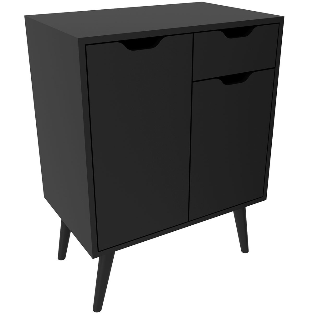 Gabinete para Banheiro 60 cm 2 Portas 1 Gaveta Meire Preto Gabinete para Banheiro 60 cm 2 Portas 1 Gaveta Meire Preto