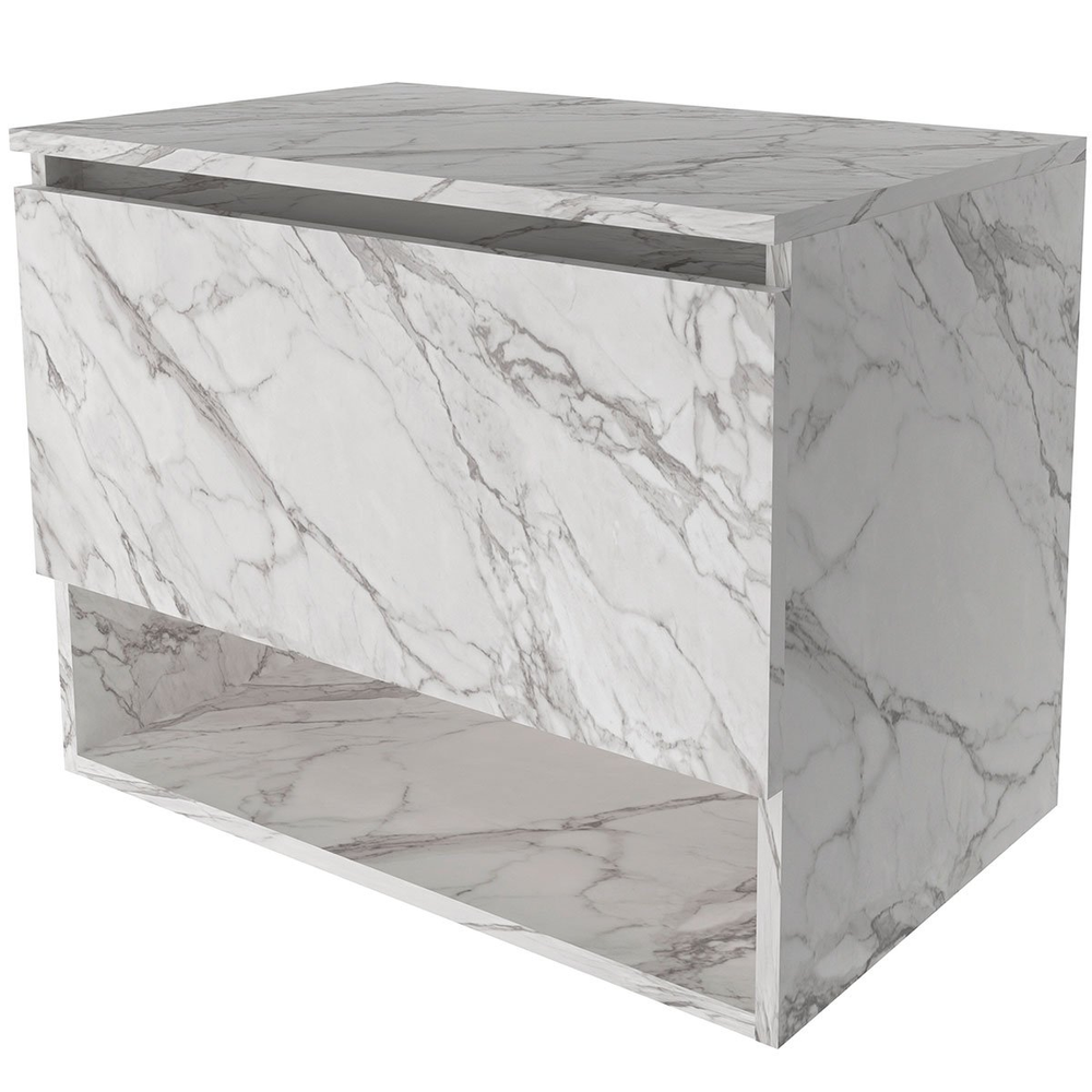 Gabinete de Banheiro 60 cm 1 Porta e Nicho Valente Mármore Branco Gabinete de Banheiro 60 cm 1 Porta e Nicho Valente Mármore Branco
