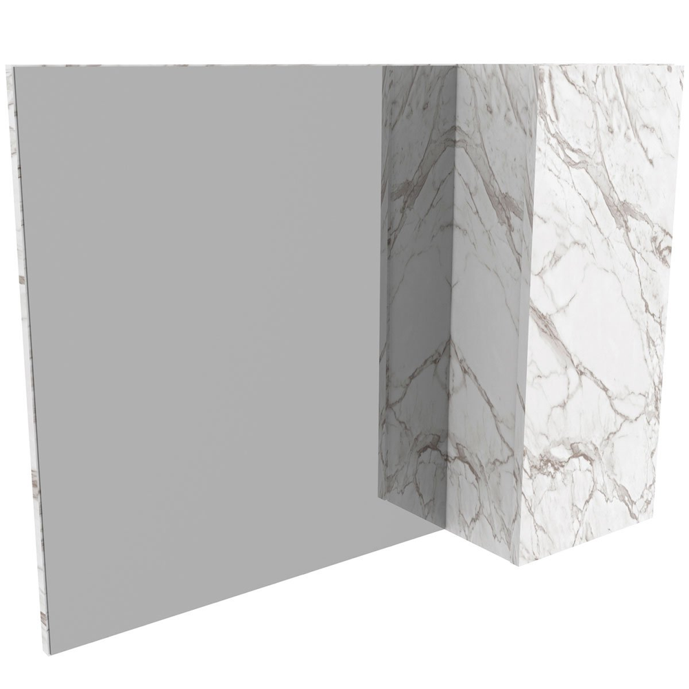 Espelheira para Banheiro 80 cm com 1 Porta Marina Mármore Branco Espelheira para Banheiro 80 cm com 1 Porta Marina Mármore Branco
