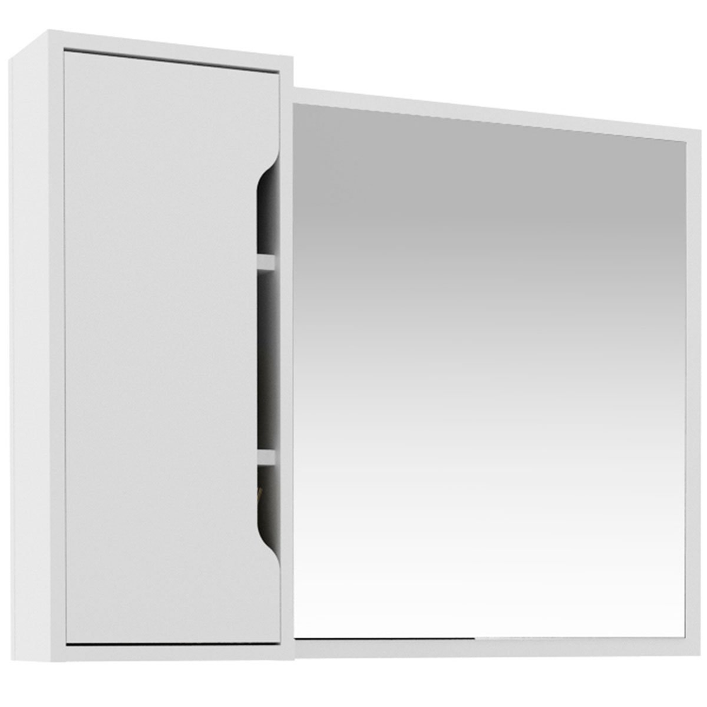Espelheira para Banheiro 80 cm com 1 Porta Branco Espelheira para Banheiro 80 cm com 1 Porta Branco