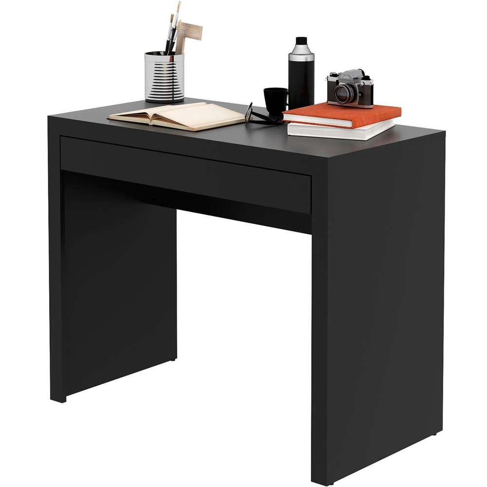 Escrivaninha Mesa de Escritório 90 cm 1 Gaveta Preto Escrivaninha Mesa de Escritório 90 cm 1 Gaveta Preto