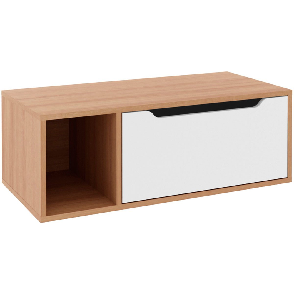 Gabinete de Banheiro 80 cm com 1 Porta e Nicho Amêndoa/Branco Gabinete de Banheiro 80 cm com 1 Porta e Nicho Amêndoa/Branco