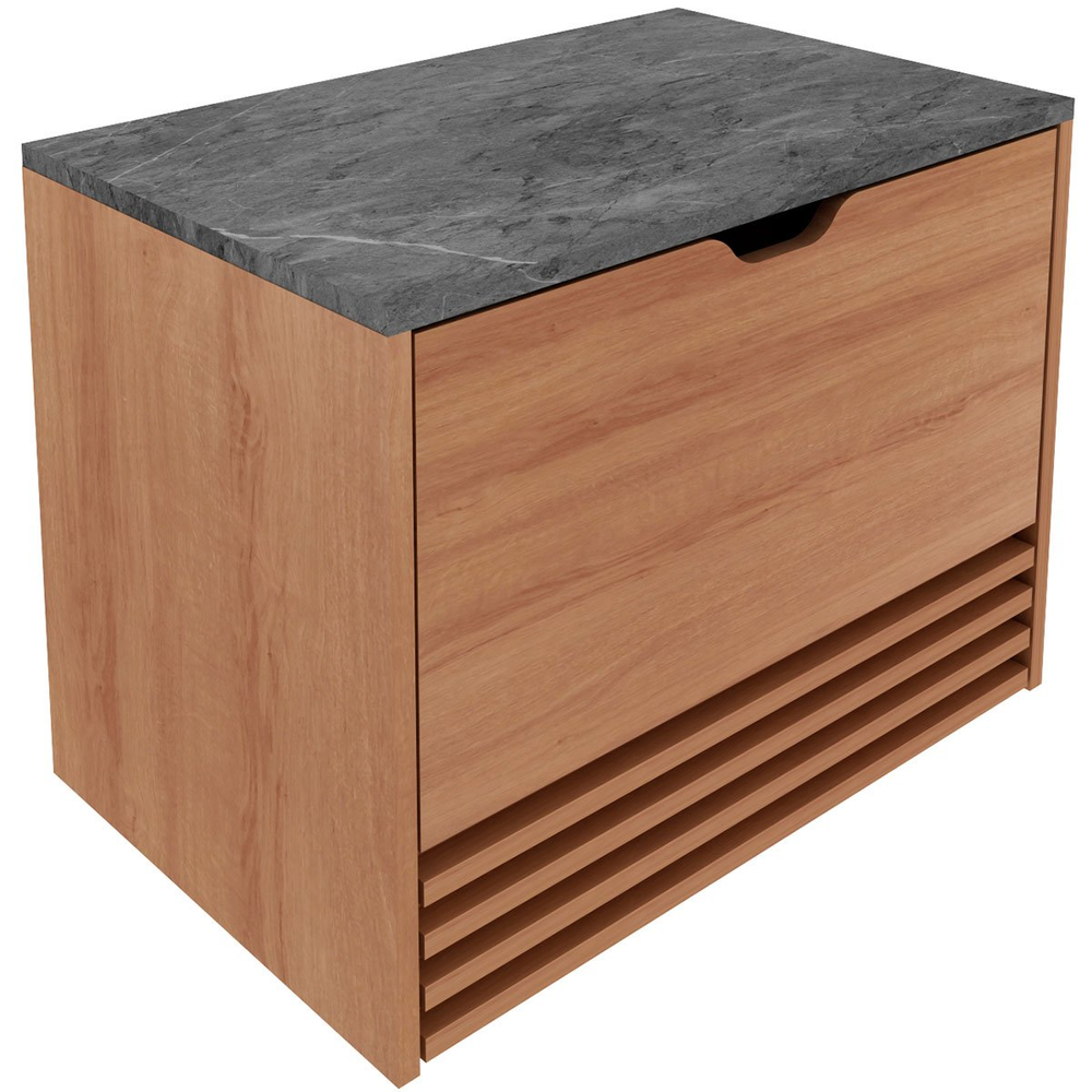 Gabinete de Banheiro 60 cm 1 Porta 1 Gaveta Sâmia Amêndoa/Mármore Lunar Gabinete de Banheiro 60 cm 1 Porta 1 Gaveta Sâmia Amêndoa/Mármore Lunar