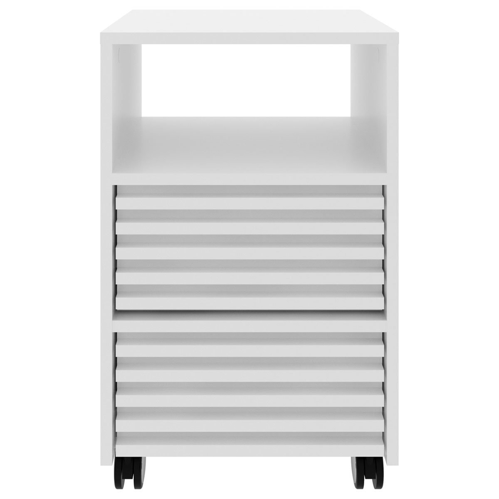 Gaveteiro para Escritório 2 Gavetas com Rodízios Branco Gaveteiro para Escritório 2 Gavetas com Rodízios Branco