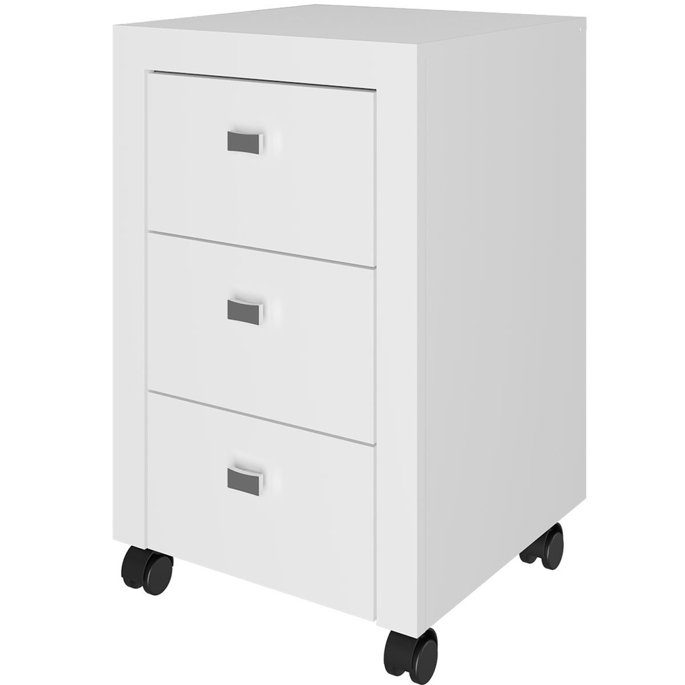 Gaveteiro para Escritório 3 Gavetas com Rodízios Branco Gaveteiro para Escritório 3 Gavetas com Rodízios Branco