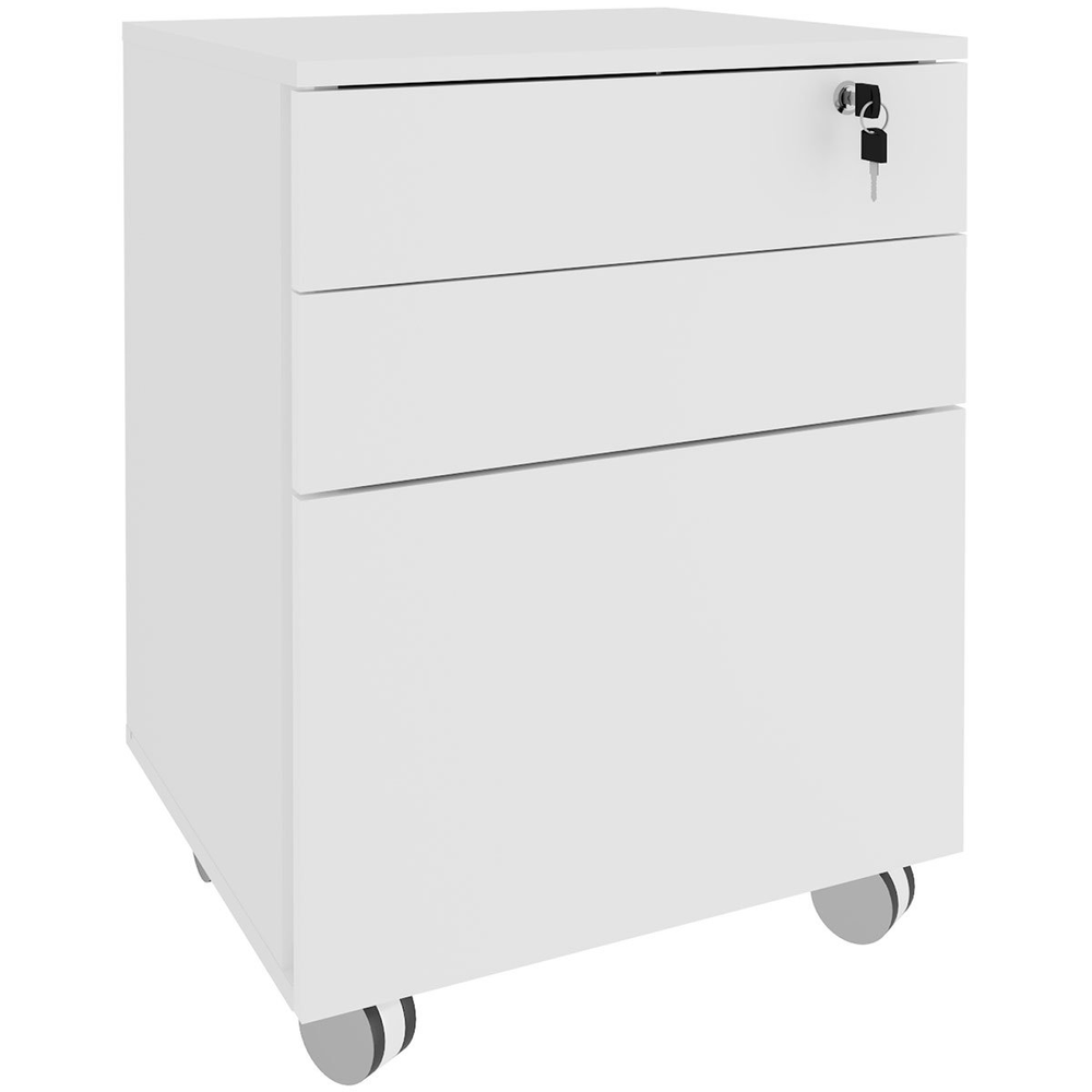 Gaveteiro para Escritório 3 Gavetas com Chave e Rodízios Branco Gaveteiro para Escritório 3 Gavetas com Chave e Rodízios Branco