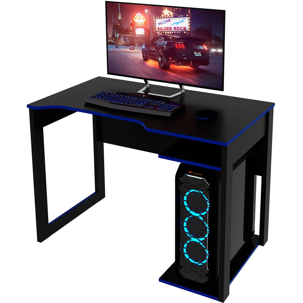 Mesa para Computador Escrivaninha Gamer Preto/Azul Mesa para Computador Escrivaninha Gamer Preto/Azul